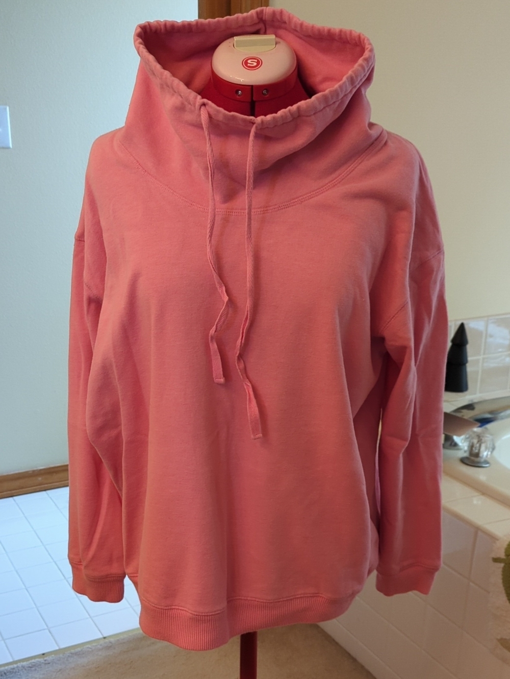 Old Navy Coral Pink Funnel Neck Pullover Sweatshirt